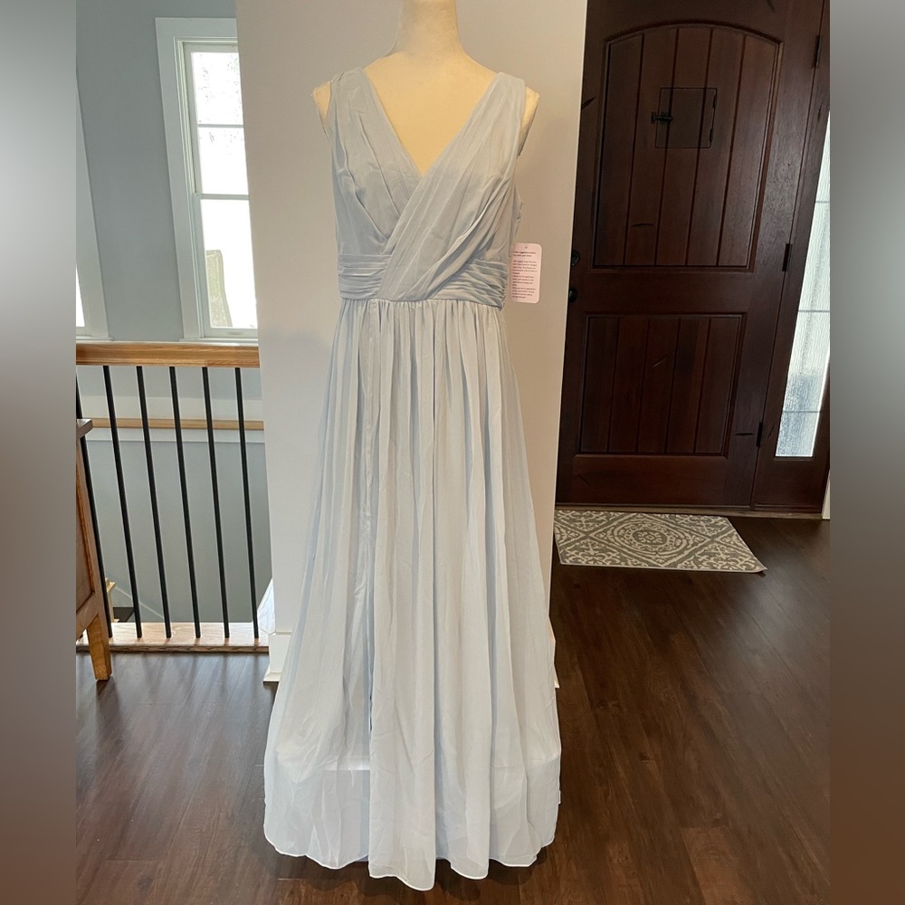 NWT DESSY COLLECTION Draped chiffon maxi dress. Size 14R.